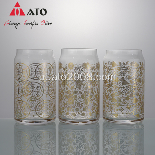 Clear Rattan & Blossom Drink caneca requintada copo de vidro impresso